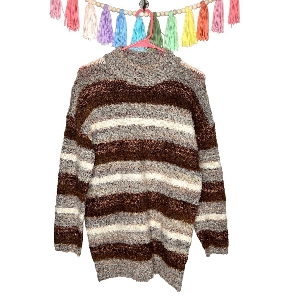 Universal Thread Earthy Stripe Chunky Turtle Neck Sweater Size Extra Small